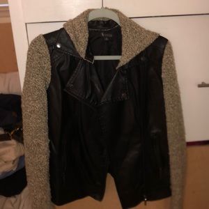 Leather/ sweater jacket!